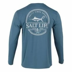 Deals 🧨 Shirts Men's Salt Life Dragnet Long Sleeve Performance T-Shirt 🔔