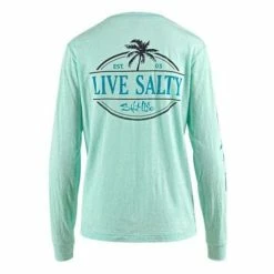 Best Sale 🌟 Shirts 👩 Women's Salt Life The Motto Boyfriend Tri-Blend Long Sleeve T-Shirt 😀