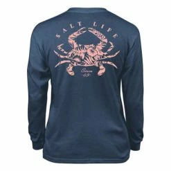 Discount 😀 Shirts 👧 Girls' Salt Life Crab Tropics Long Sleeve T-Shirt 🛒