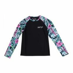 Flash Sale 🔥 Shirts 👧 Girls' Salt Life Blue Hawaiian Long Sleeve 👚 Shirt 🧨