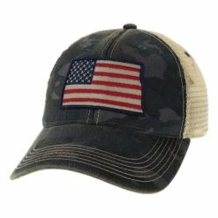 Cheap 🤩 Hats & Caps Adult Legacy North Dakota Field Camo Trucker Snapback Hat 🔥