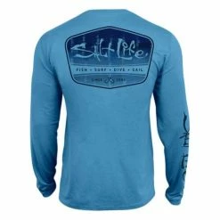 Promo 😍 Shirts Men's Salt Life Marlin Fade Long Sleeve Performance Pocket T-Shirt 🔥