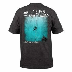 Flash Sale 🎁 Shirts Men's Salt Life Hook Line & Sinker Fade Pocket T-Shirt ✔️