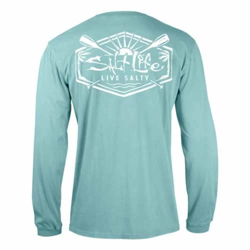Brand new 😍 Shirts Men's Salt Life Sunrise Paddle Long Sleeve Pocket T-Shirt ⭐ 1 Brand new 😍 Shirts Men's Salt Life Sunrise Paddle Long Sleeve Pocket T-Shirt ⭐